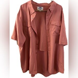 AFTCO Vented Pink Button Down Fishing Shirt, Size 2X